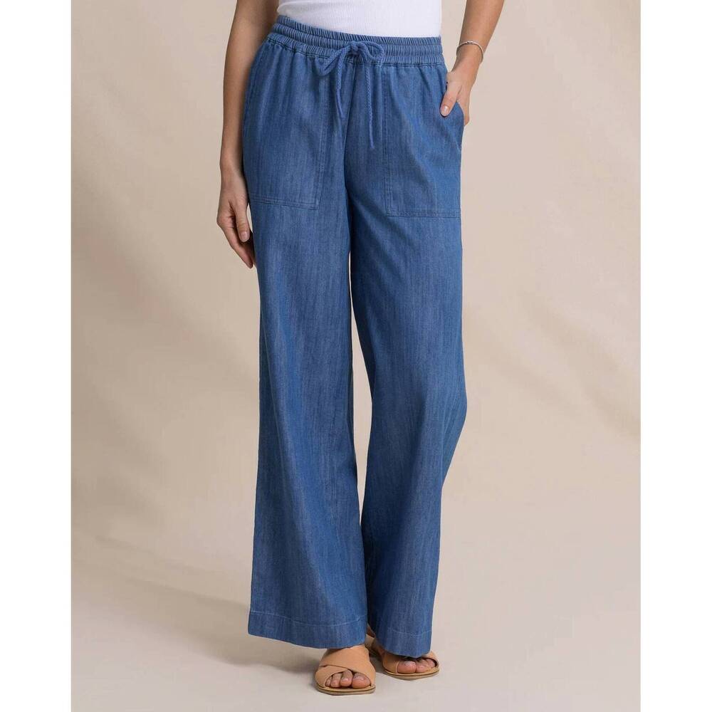 NEW SOUTHERN TIDE laken denim pant in medium wash indigo